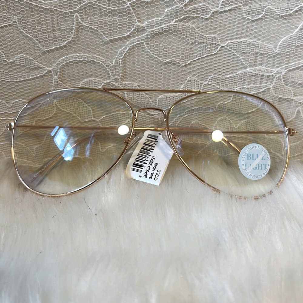 BP 58mm Blue Light Blocking Glasses- Gold